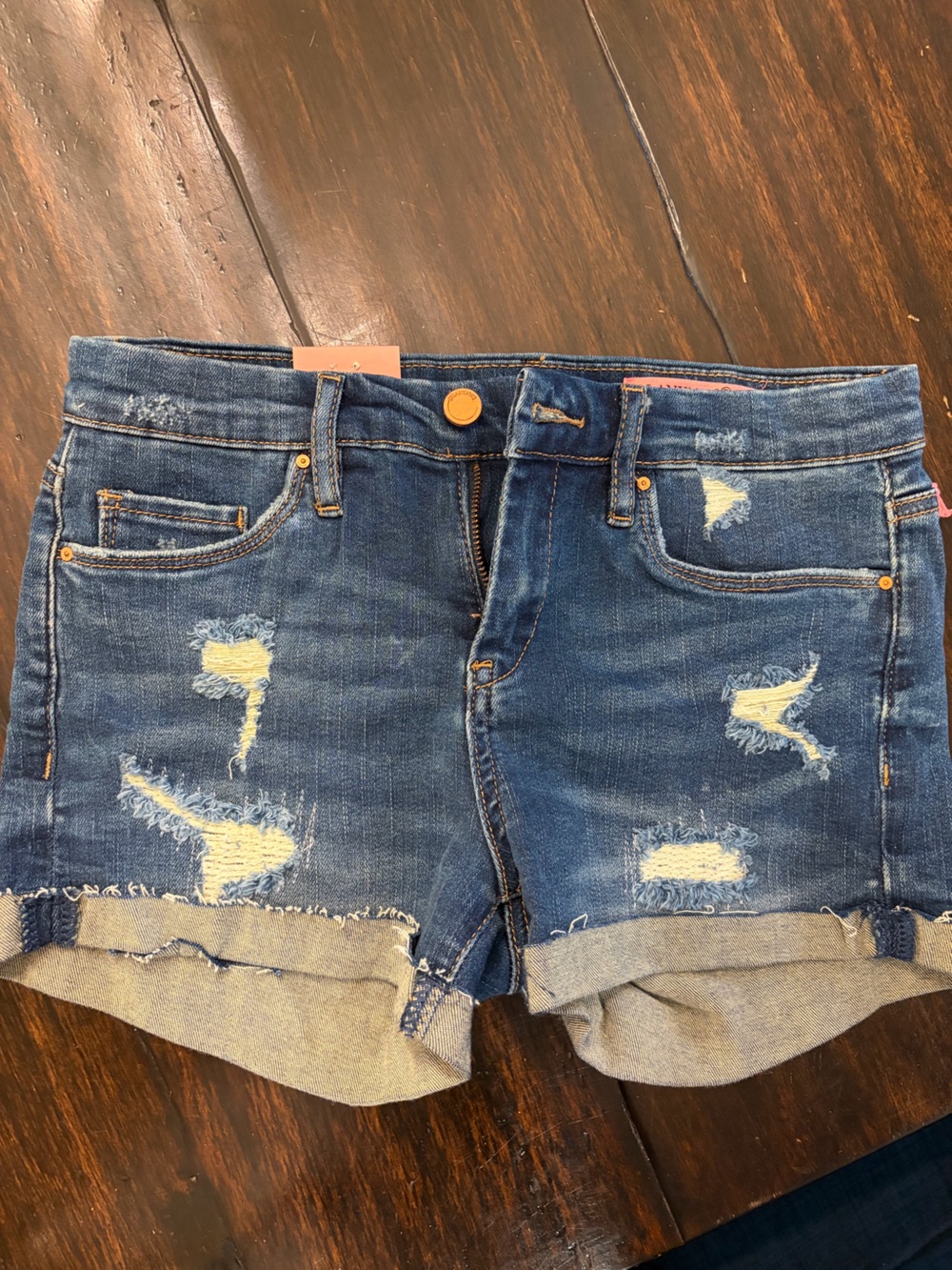 NWT ✨ Blank NYC Frayed Distressed Denim Shorts - roll over roll up size 14